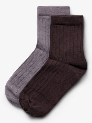 Socks 2-pack - Kids - Dusty Purple/Dark Purple
