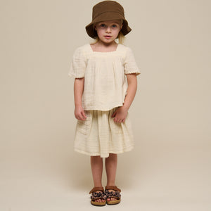Gauze Short Sleeve Blouse - Kids - Off White | 100918 Jasmine
