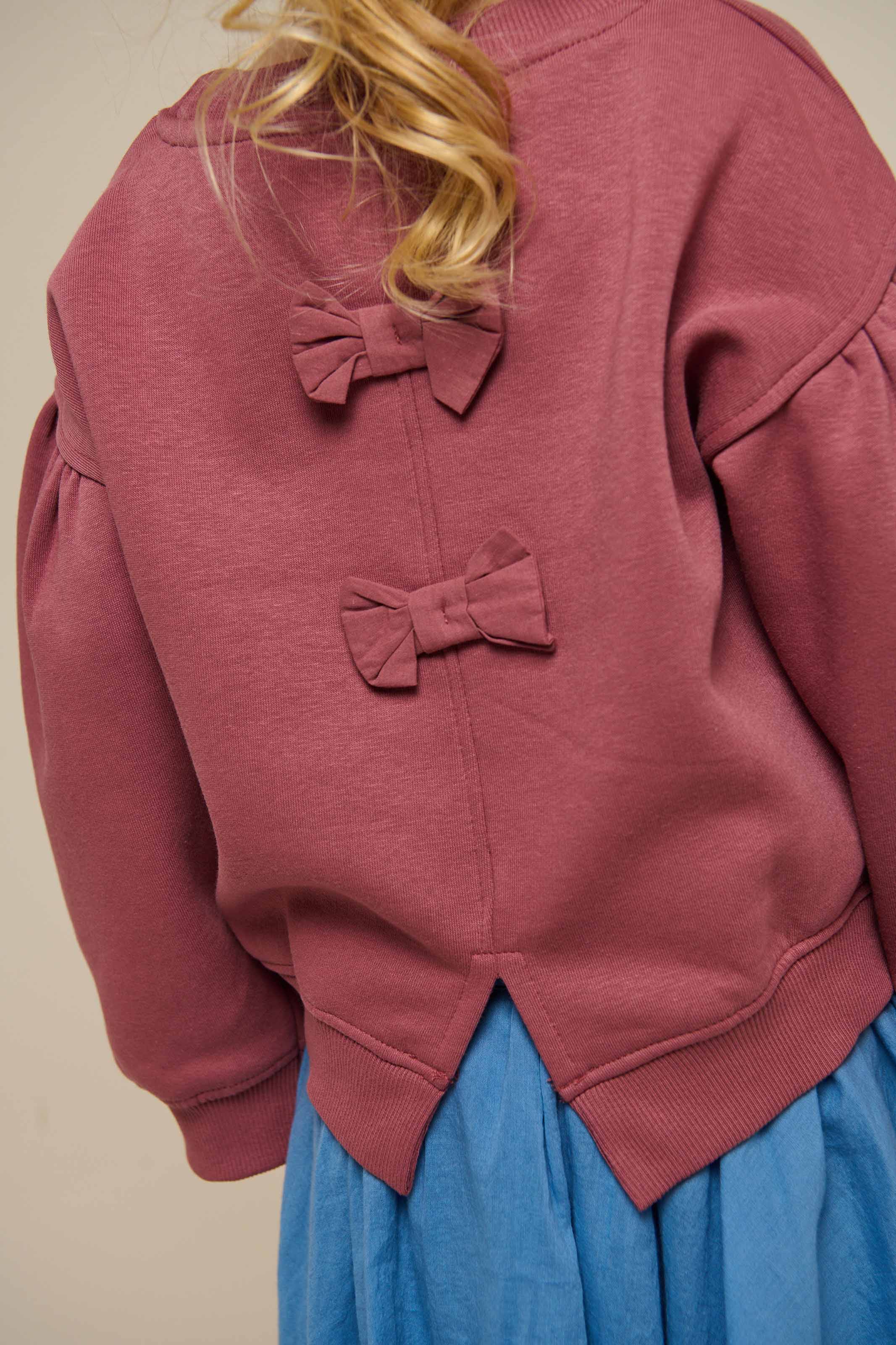 Bow Detail Sweatshirt - Kids - Vintage Red | 100812 Ruth