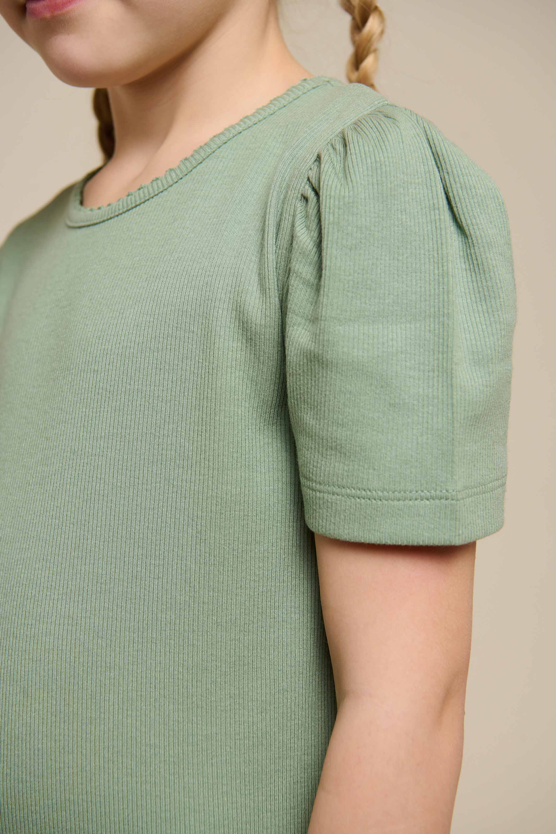 Modal Rib Long T-shirt Dress - Tween - Dusty Green | 101295 Lottie