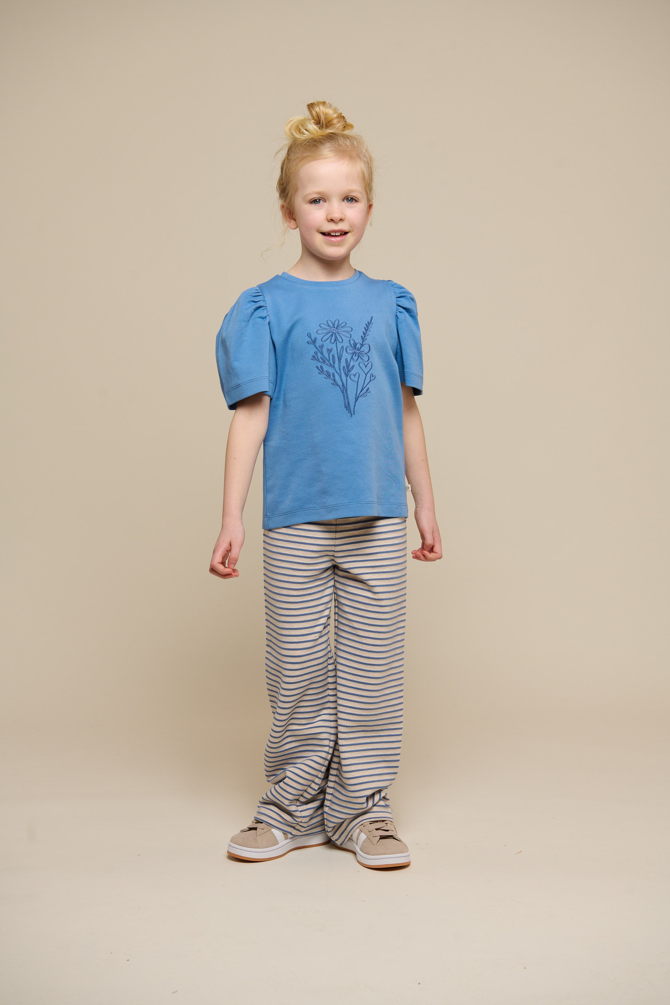 T-shirt With Embroidery - Tween - Dusty Blue | 101238 Amanda