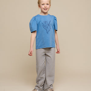 Striped Wide-leg Jersey Trousers - Tween - Blue | 100998 Emmie