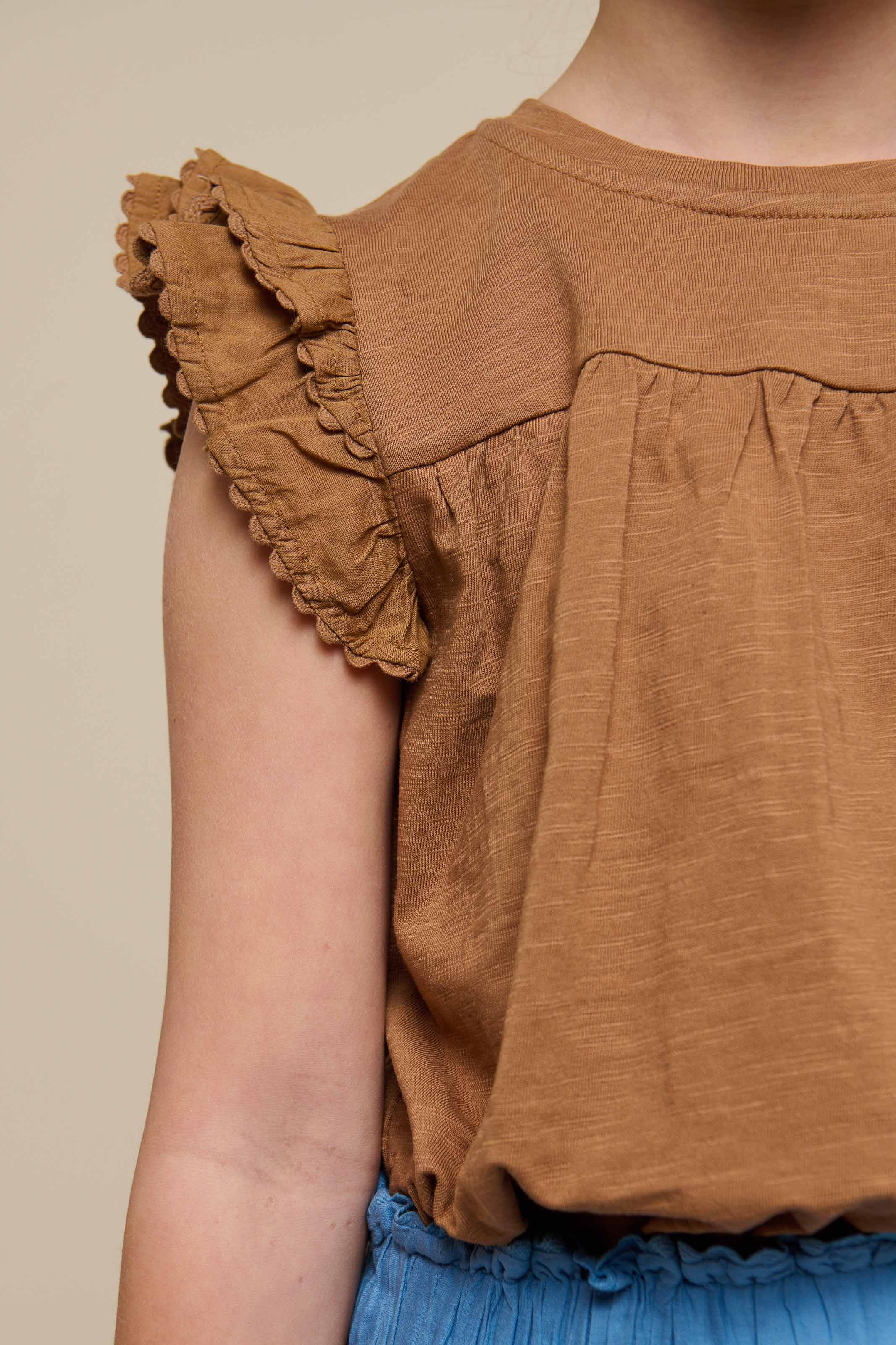 Jersey Blouse with Ric Rac Frill - Tween - Coconut | 101072 Gabriella