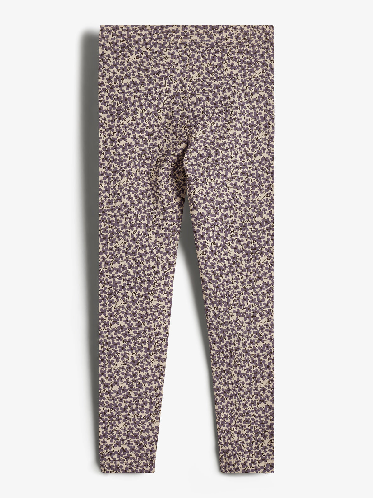 Jersey Leggings w. Ditsy Print - Tween - Dusty Purple