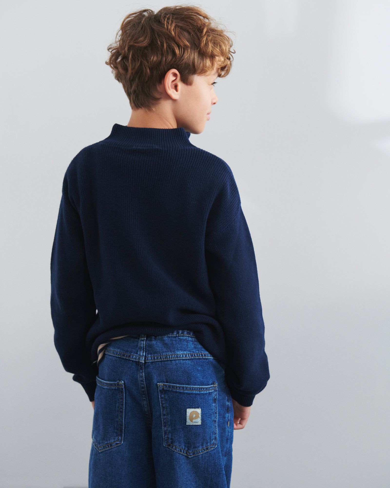 Quarter Zip Sweater - Tween - Navy