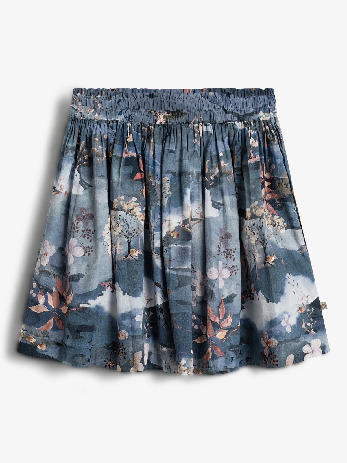 Poplin Skirt w. Scenic Print - Tween - Blue/Rose