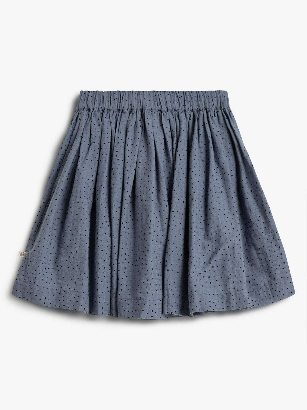 Cotton Skirt w. Micro Dots - Tween - Dusty Blue