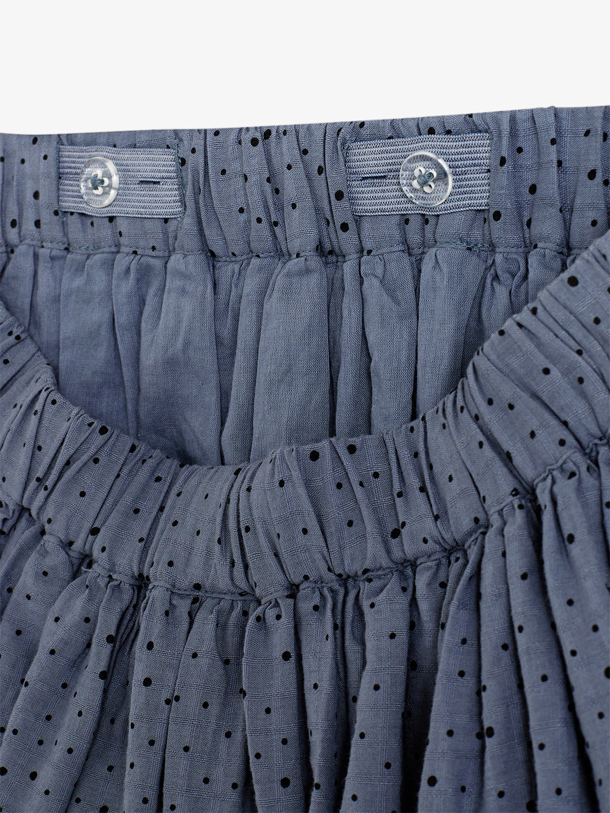 Cotton Skirt w. Micro Dots - Tween - Dusty Blue