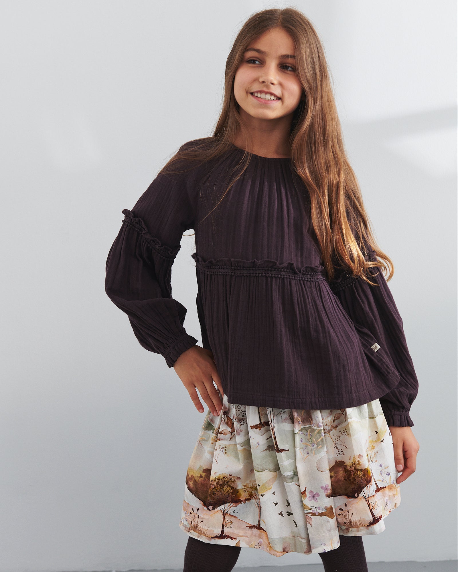 Boho Blouse - Tween - Dark Purple