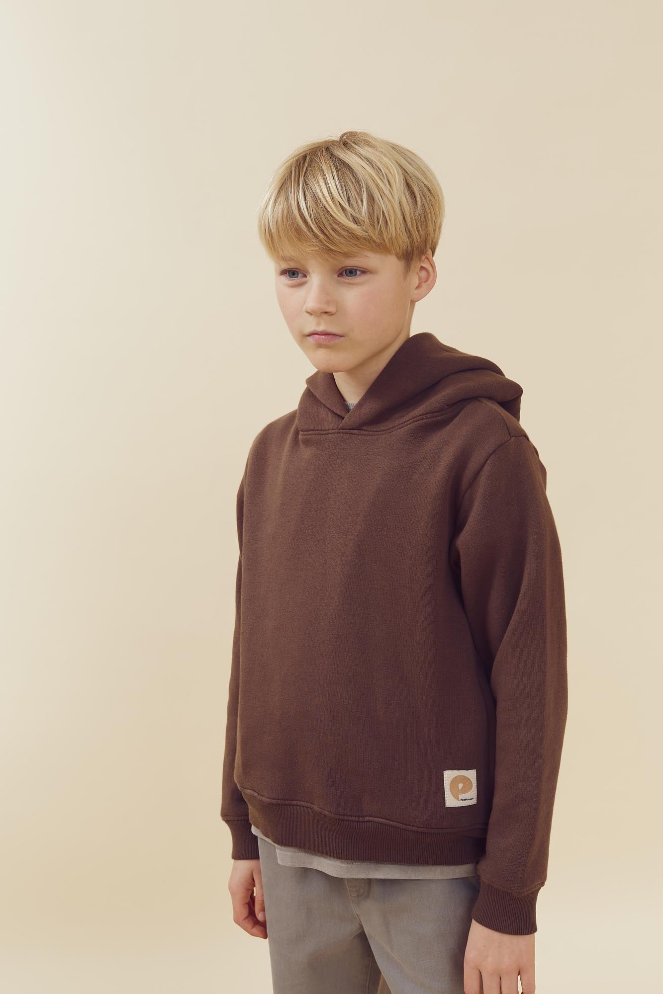 Hoodie w. Side Pocket - Tween - Dark Earth