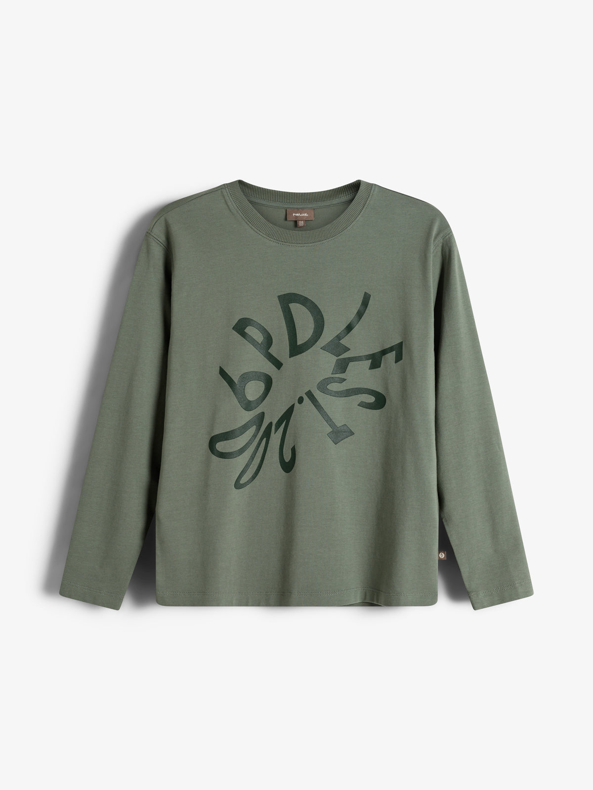 Warp Text Long Sleeve T-shirt - Tween - Green