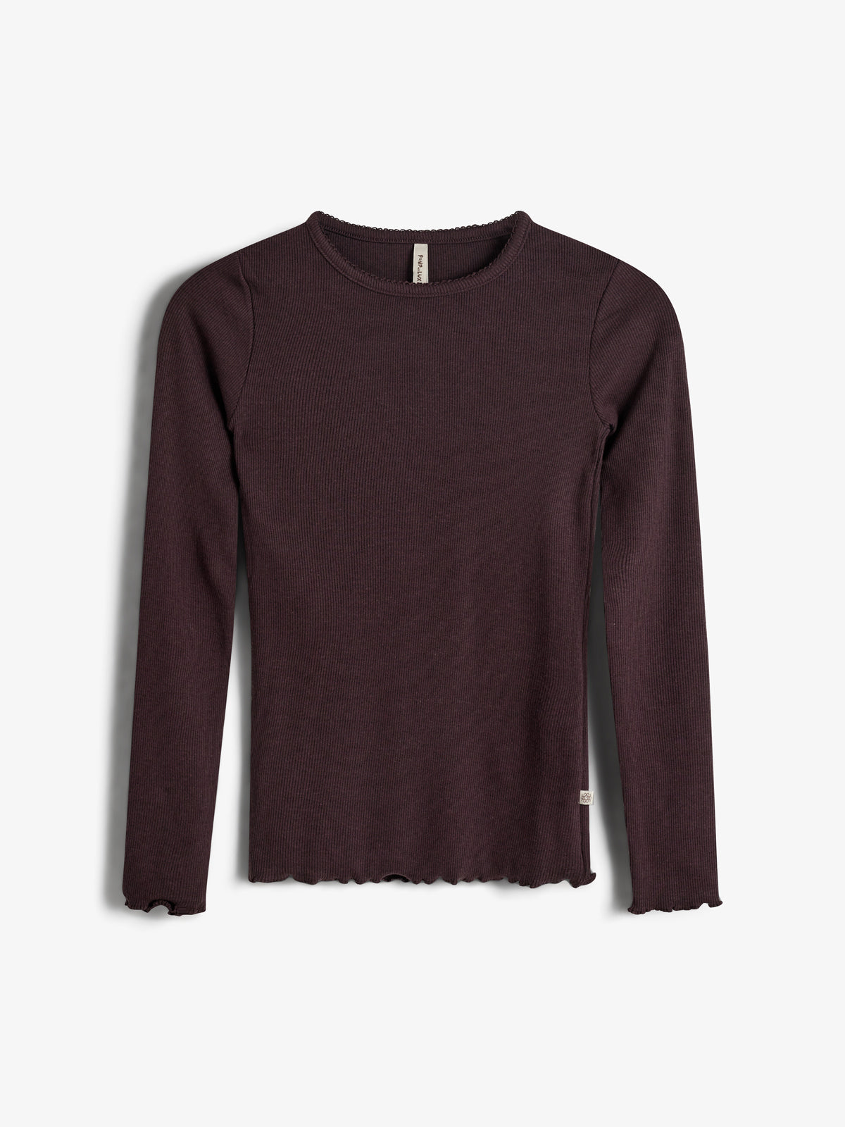 Basic Modal Long Sleeve Rib T-shirt - Tween - Dark Purple