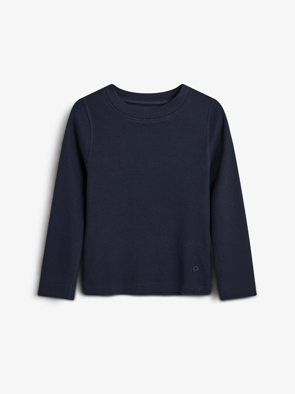 Long Sleeve Basic Rib T-shirt - Tween - Navy