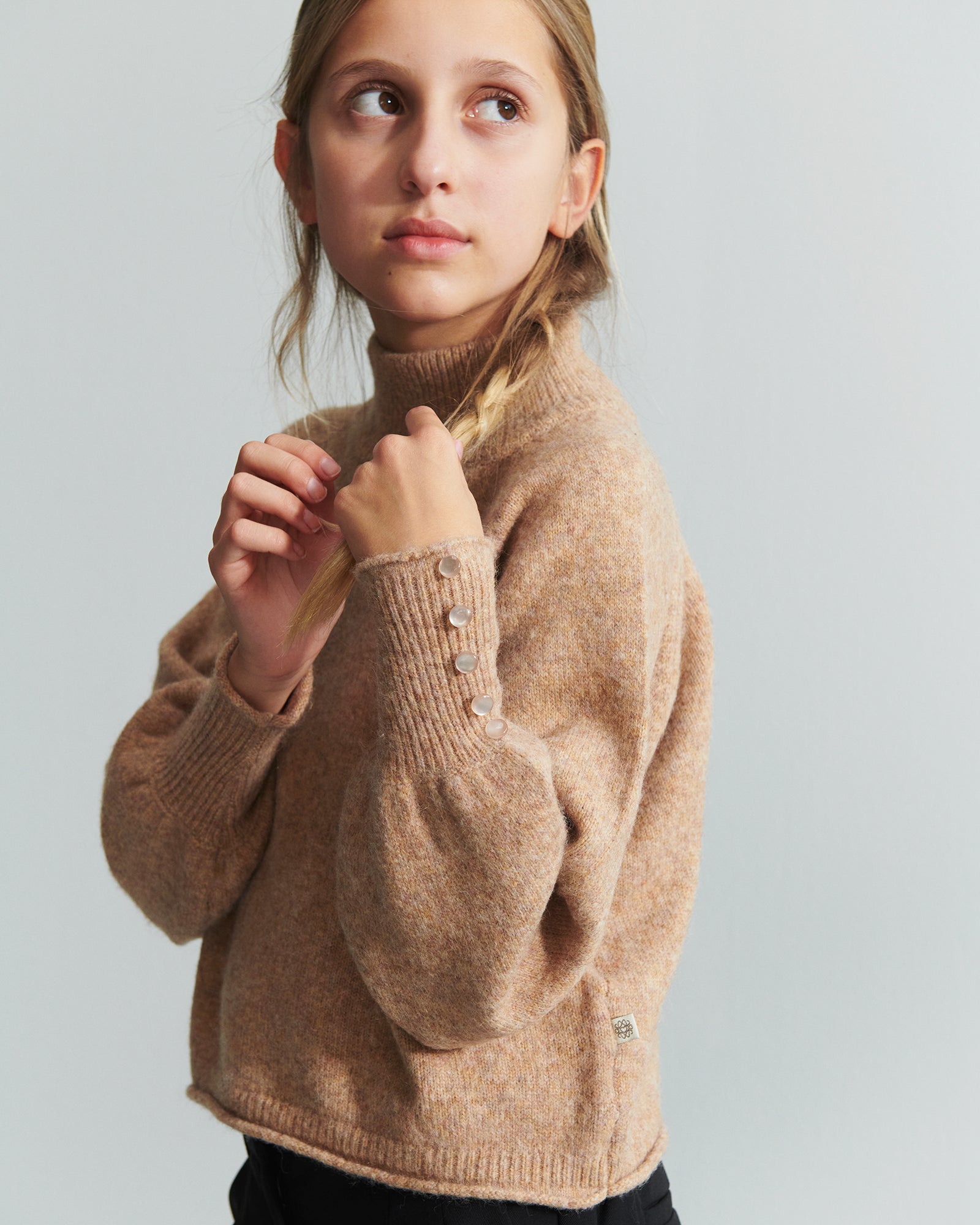 Fuzzy tan sweater hotsell