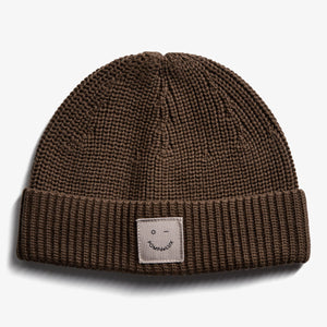 Ribbed Knit Beanie - Tween - Dark Earth