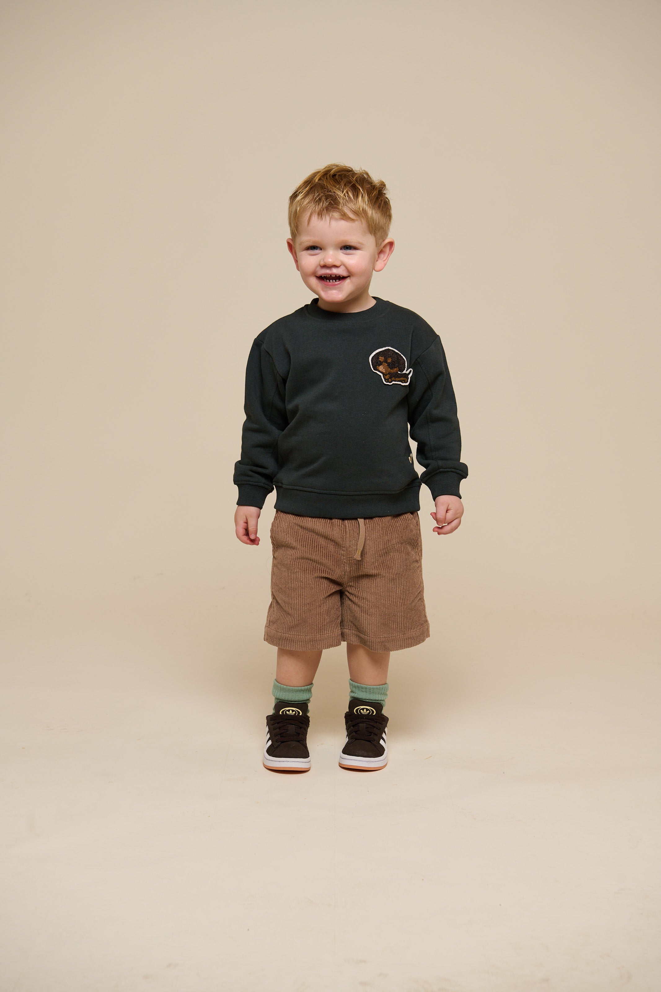 Crewneck Sweatshirt - Kids - Forest Green Melange | 100892 Justin