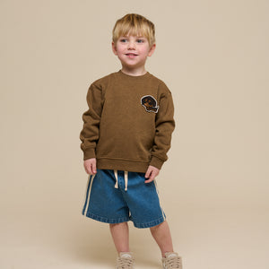 Crewneck Sweatshirt - Kids - Coffe Melange | 100890 Justin