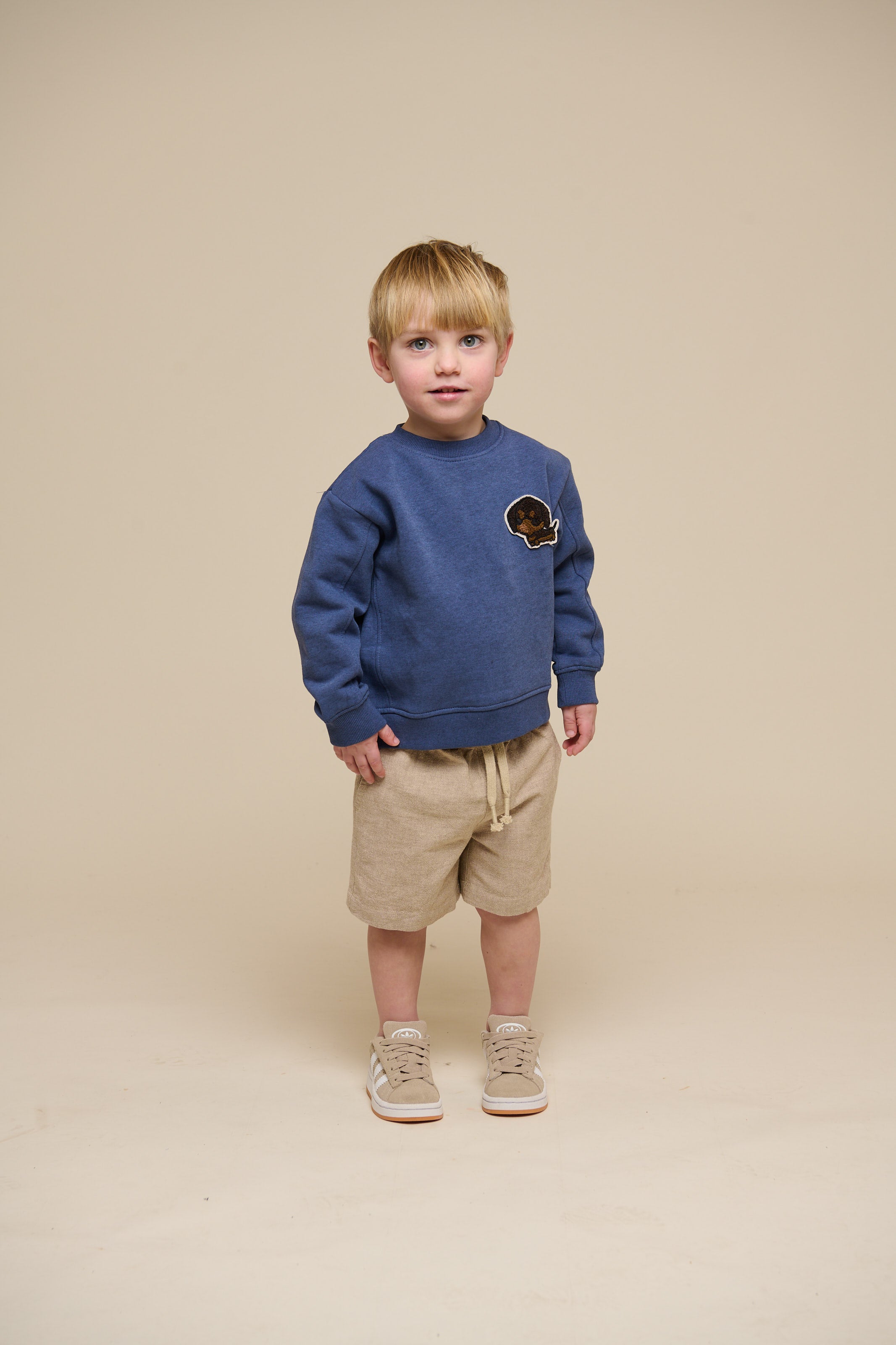 Crewneck Sweatshirt - Kids - Indigo Blue Melange | 100888 Justin