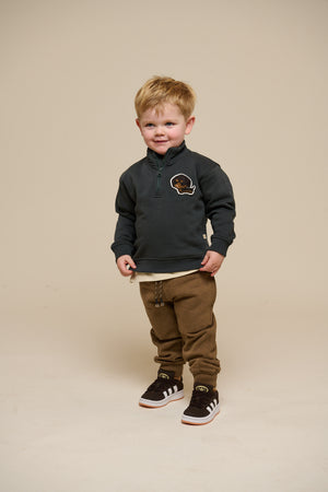 Half Zip Sweatshirt - Kids - Forest Green | 100810 Tristan
