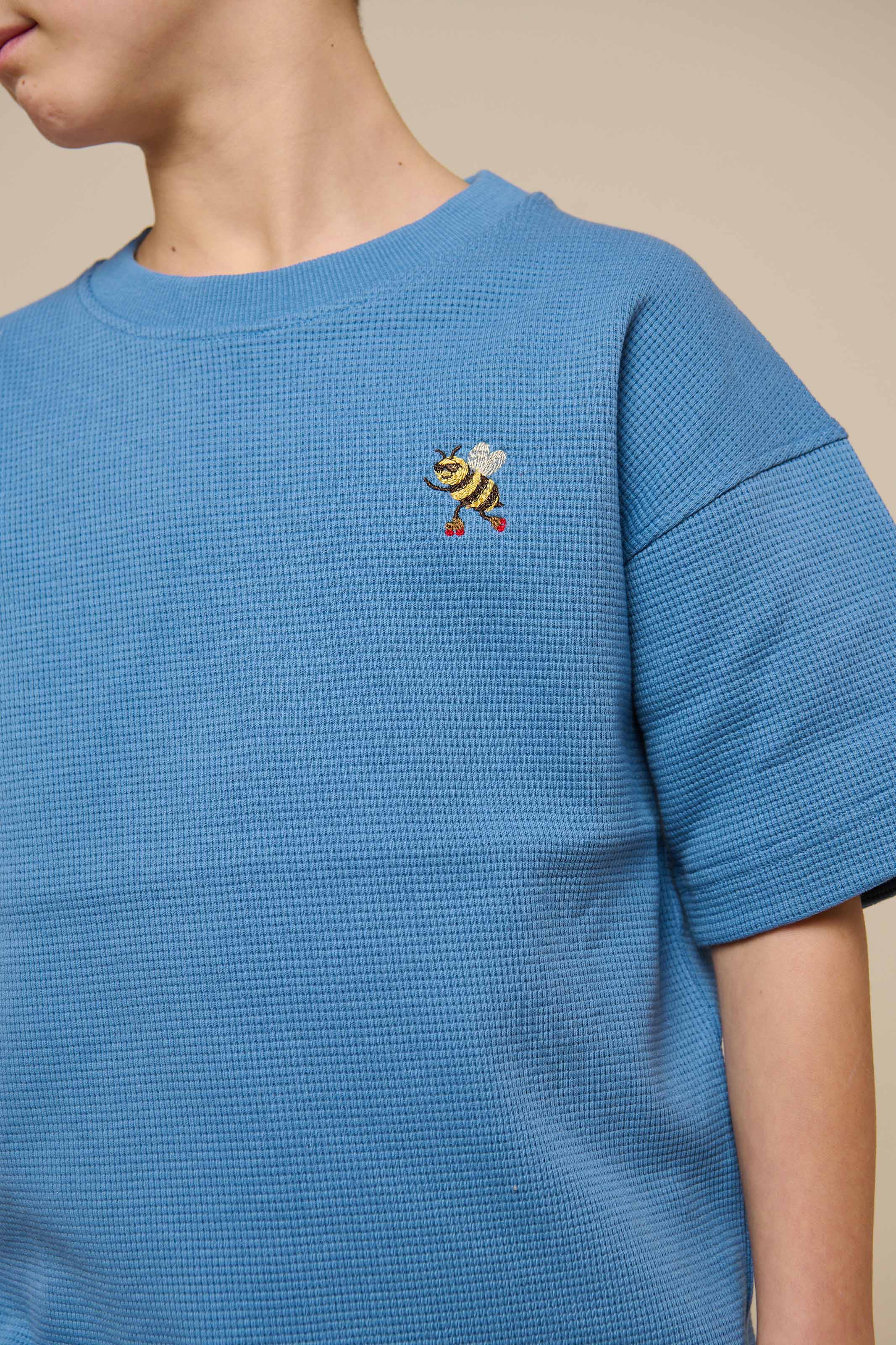 Waffle T-shirt - Tween - Dusty Blue | 101151 Evan