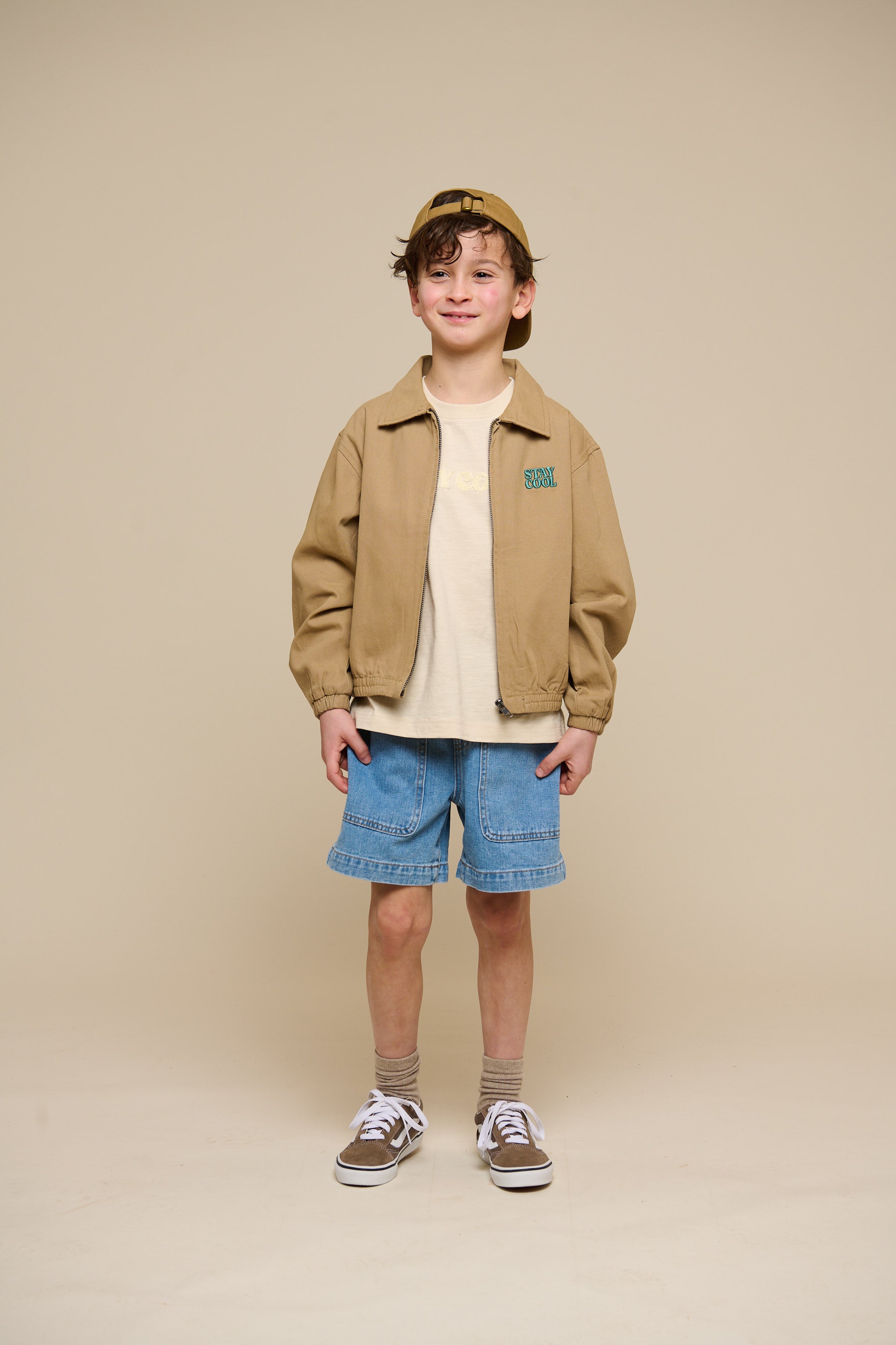 Canvas Bomber Jacket - Tween - Khaki | 101137 Isack