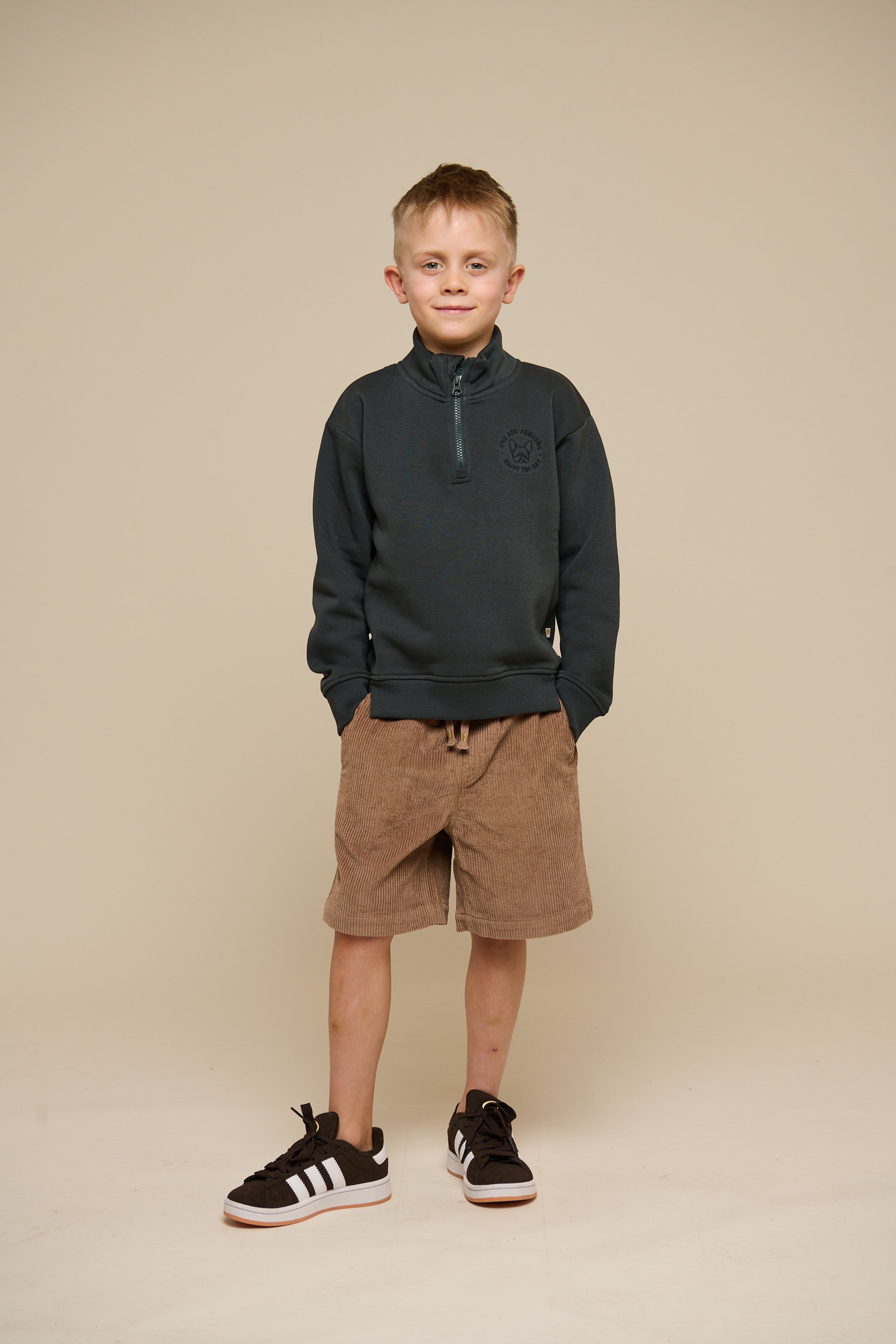 Half Zip Sweatshirt - Tween - Forest Green | 100811 Tristan