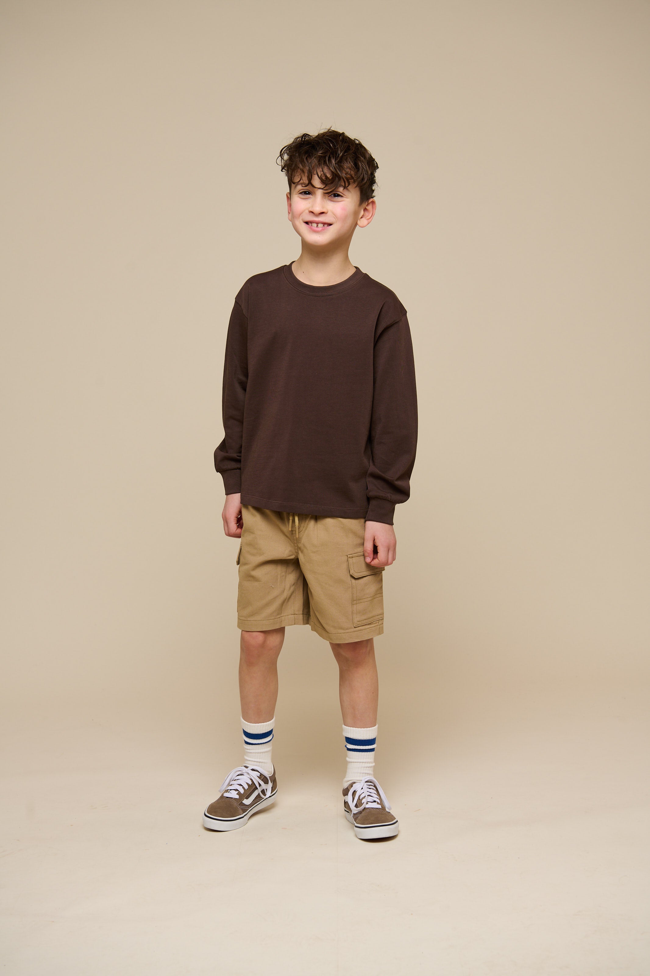 Oversized Long Sleeve T-shirt - Tween - Chocolate | 100852 August
