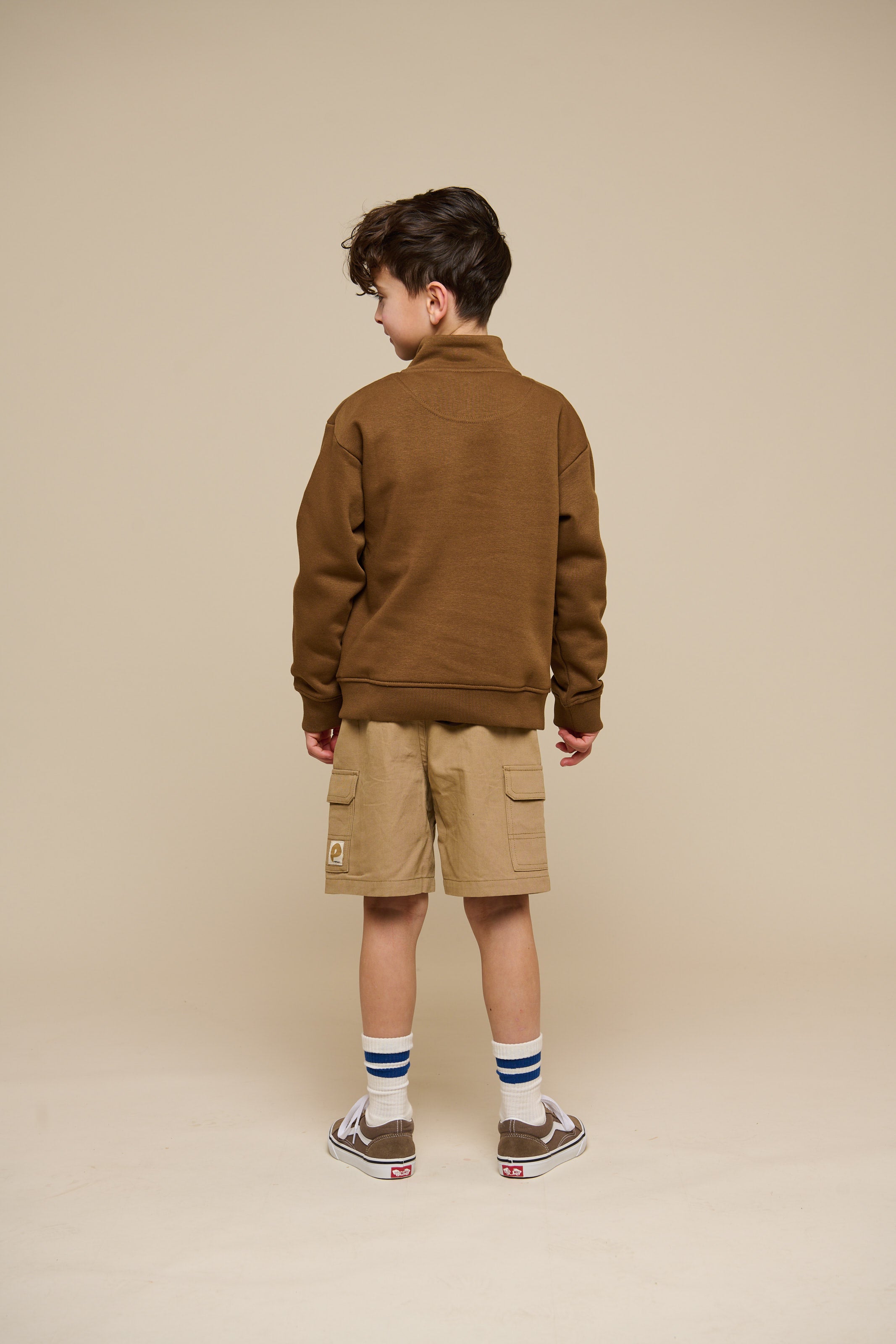 Half Zip Sweatshirt - Tween - Coffee | 100809 Tristan