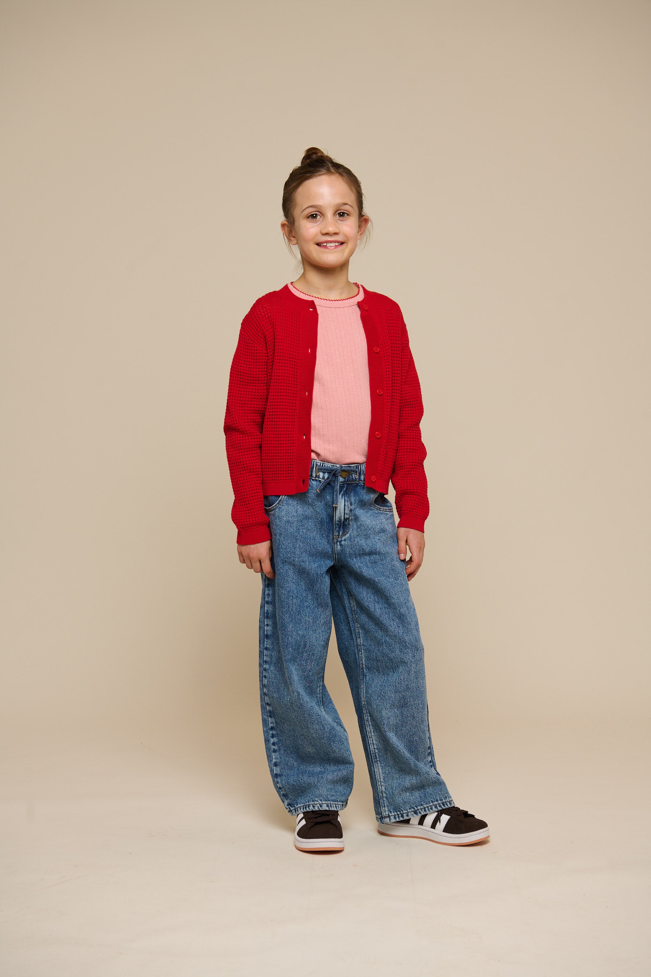 Cotton Knit Cardigan - Tween - Cherry Red | 101270 Katie