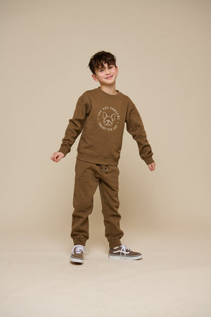 Crewneck Sweatshirt - Tween - Coffe Melange | 100891 Justin