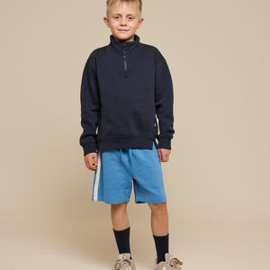 Sweat Shorts with Tape - Tween - Dusty Blue | 101262 Carter