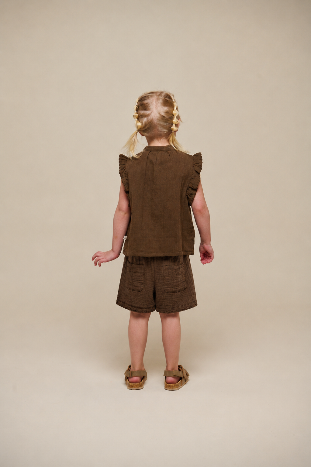Gauze Shorts - Kids - Dark Brown | 100922 Jasmine