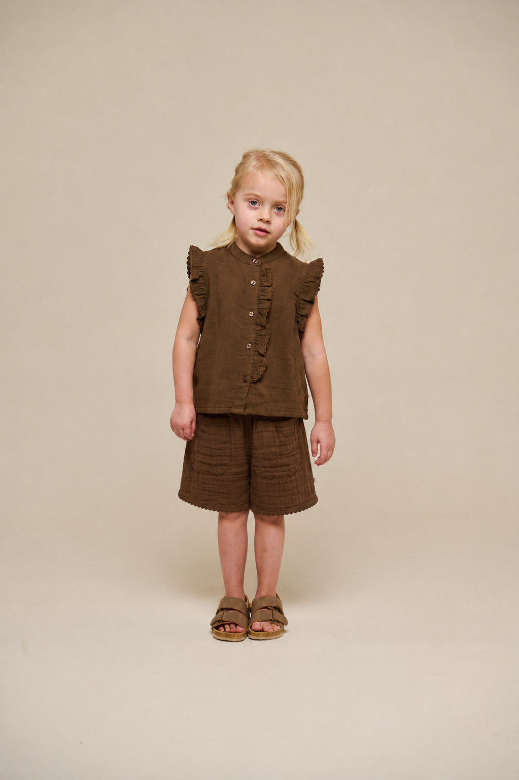 Gauze Shorts - Kids - Dark Brown | 100922 Jasmine