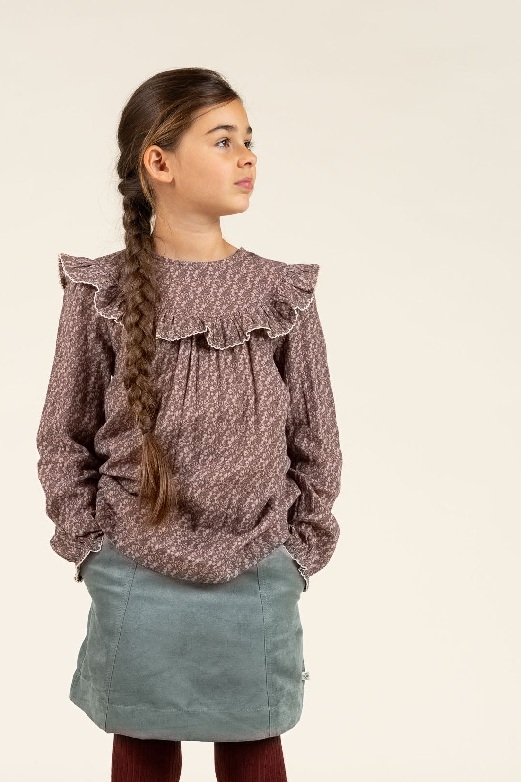 Faux Suede Skirt - Tween - Dark Green | 100595 Selene