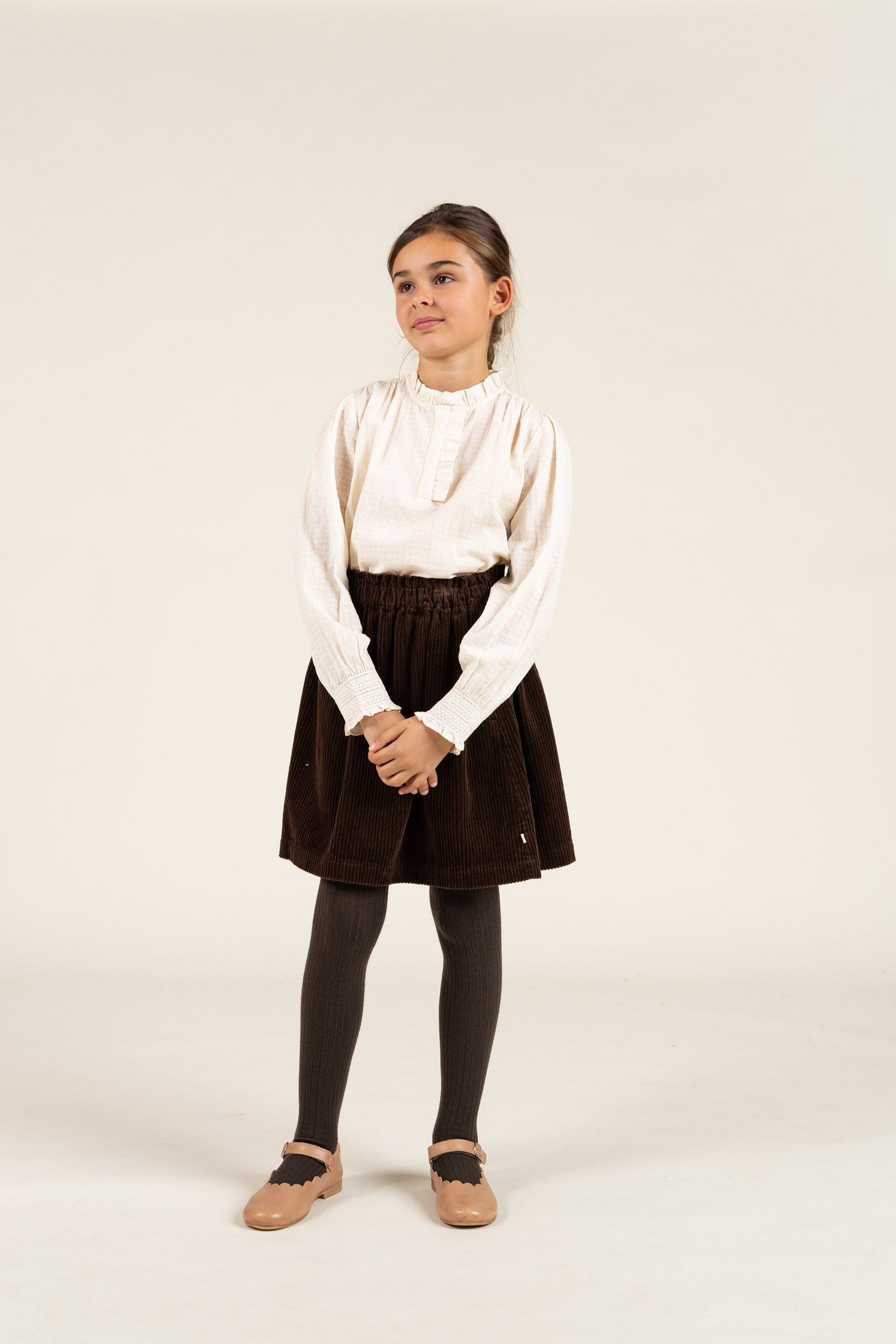 Cotton Blouse with Placket - Tween - Off White | 100880 Claire