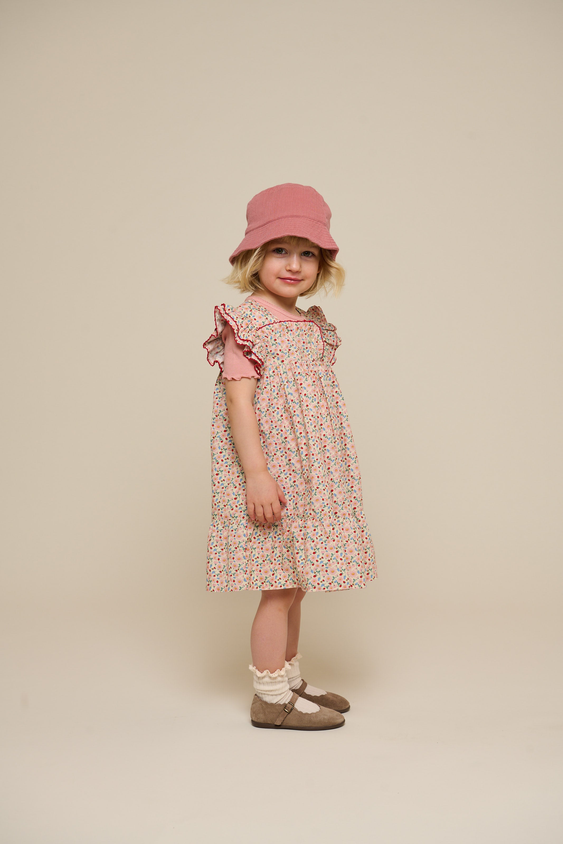 Gauze Bucket Hat - Kids - Old Rose | 100944 Jasmine