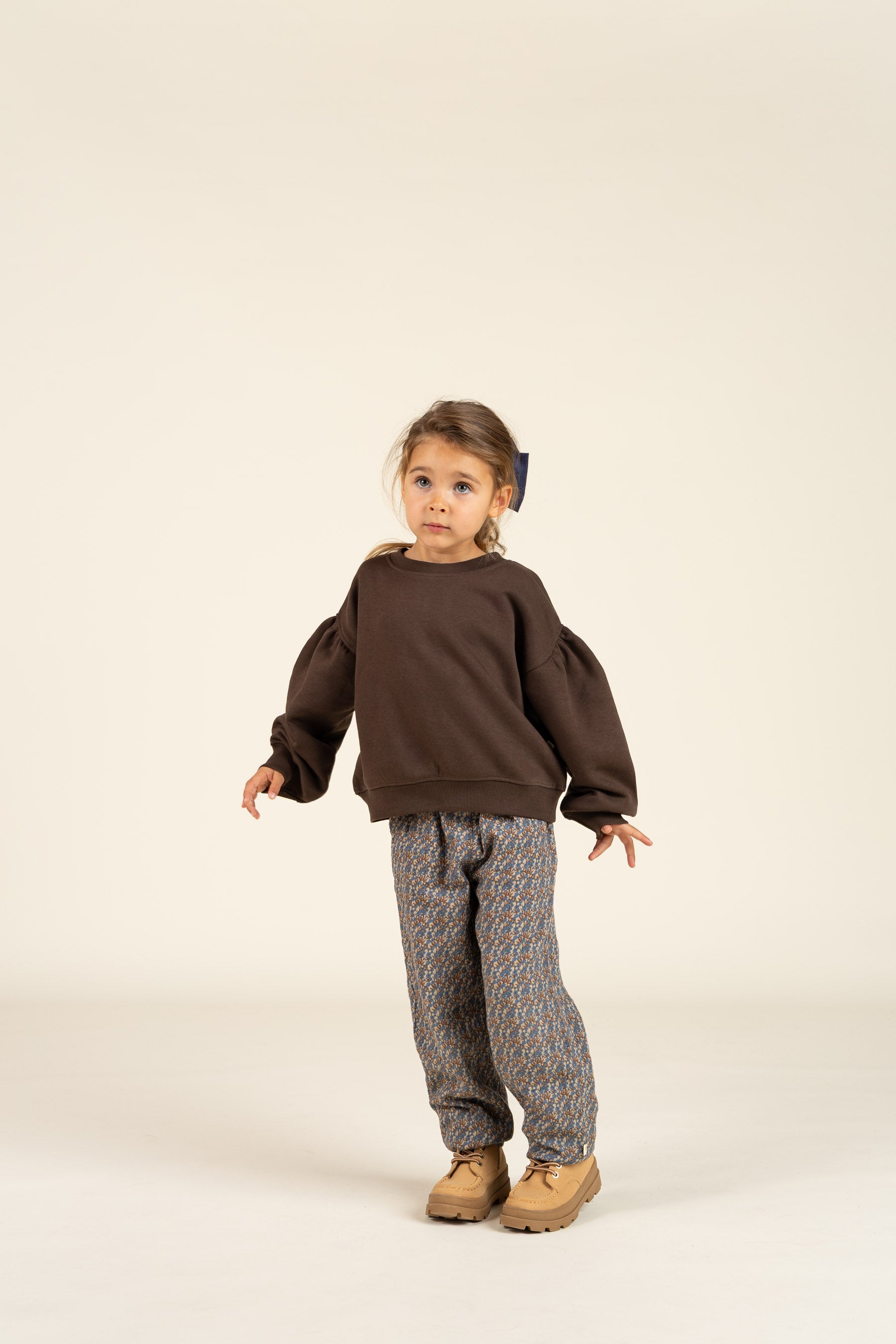Printed Double Gauze Trousers - Kids - Blue / Brown | 100733 Maggie