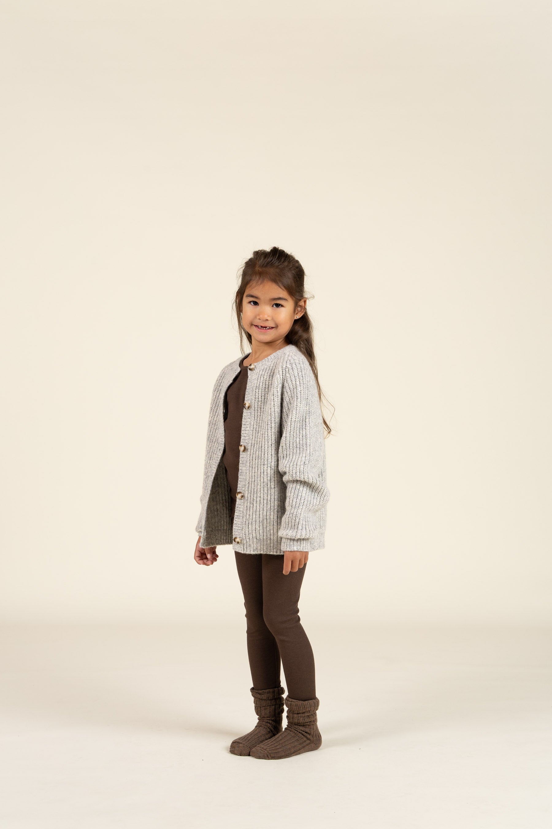 Modal Rib leggings - Kids - Chocolate | 100584 Mia
