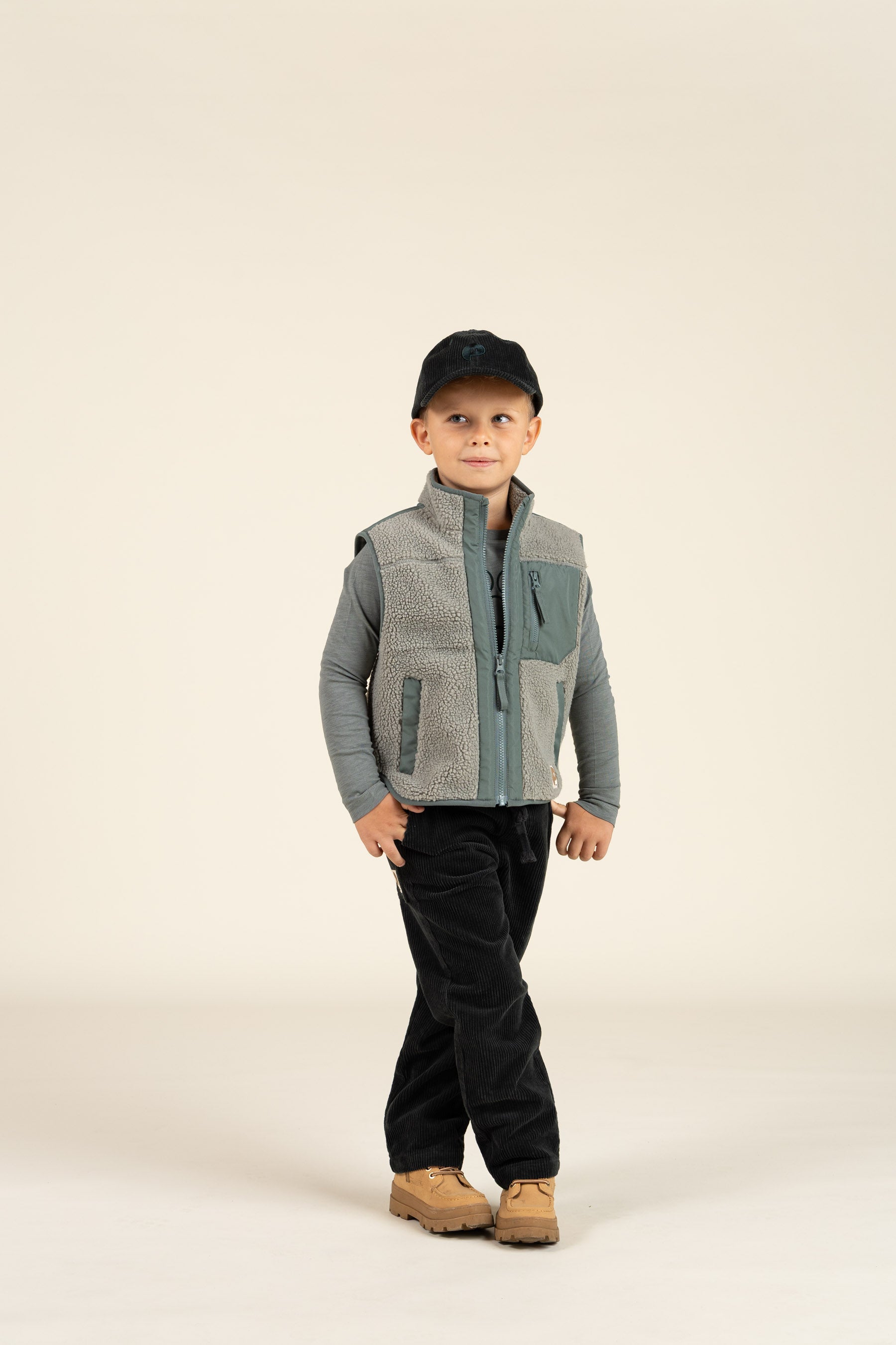 Corduroy Pull-on Trousers with String - Kids - Forest Green | 100600 Jace