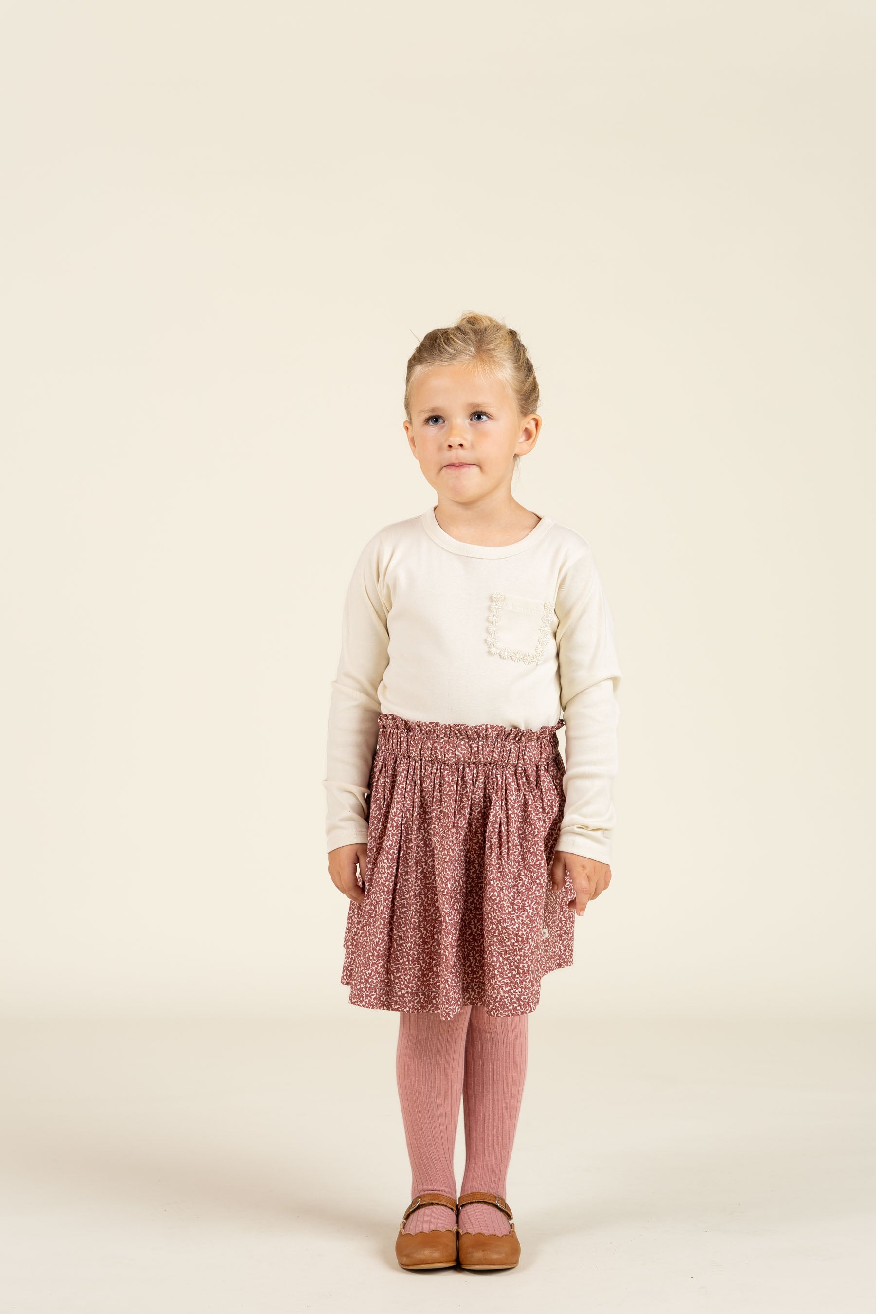 Printed Cotton Poplin Skirt - Kids - Vintage Red | 100796 Allie