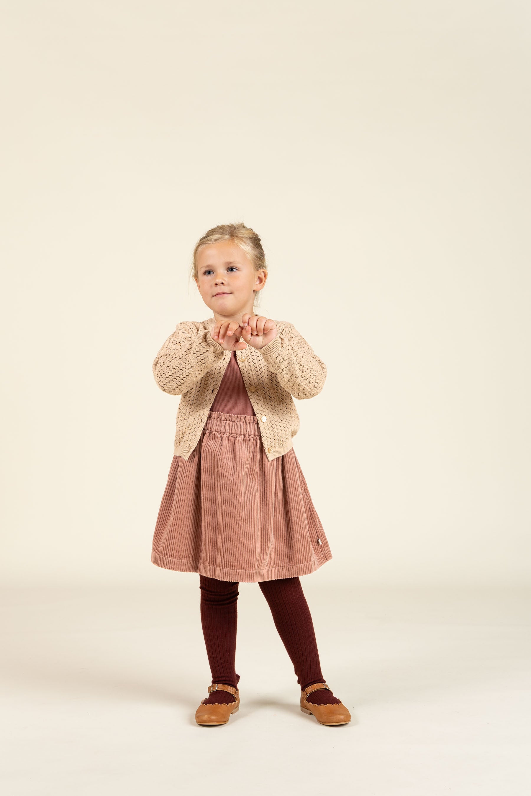 Bold Corduroy Skirt - Kids - Rose | 100622 Margot