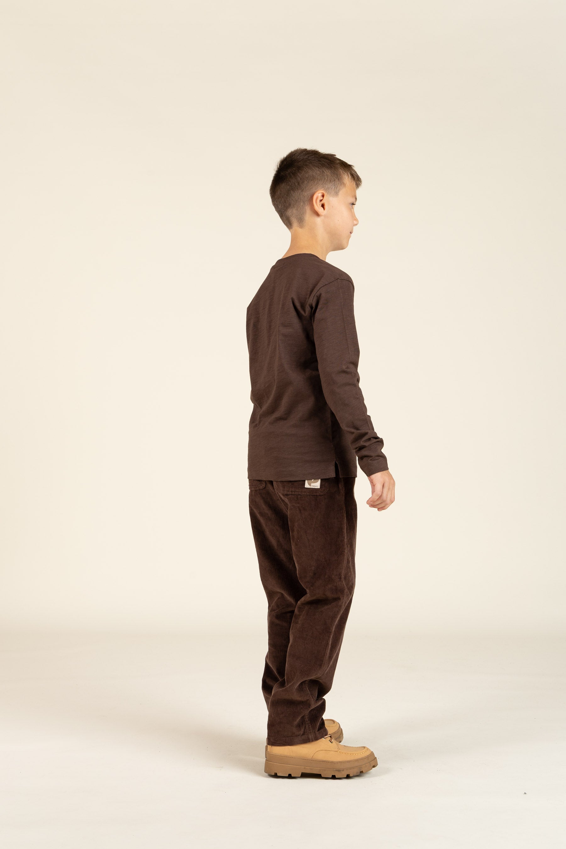 Long Sleeve Slub Jersey T-Shirt - Tween - Chocolate | 100833 Kevin