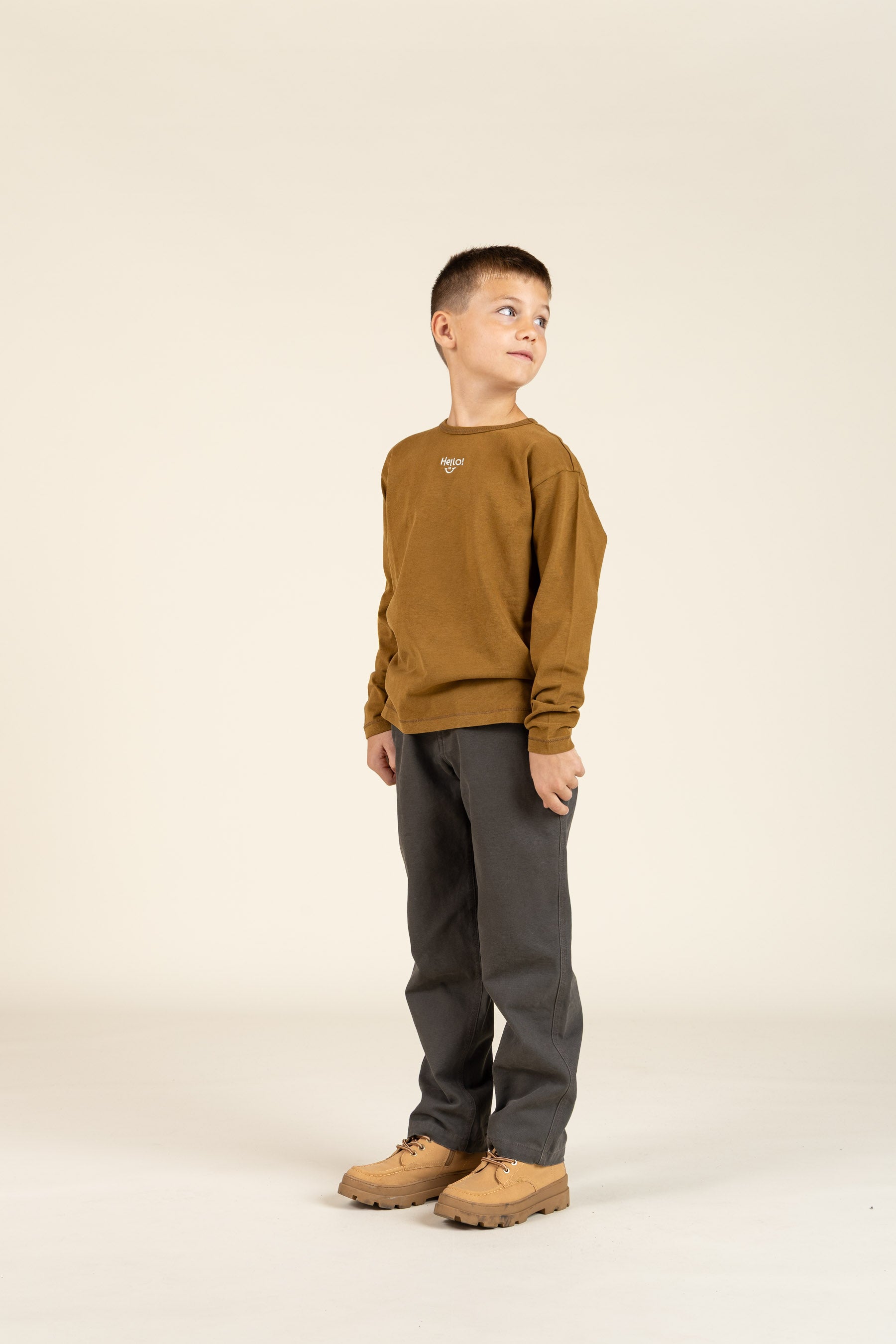 long sleeve T-shirt with Embroidery - Tween - Walnut | 100855 Brandon
