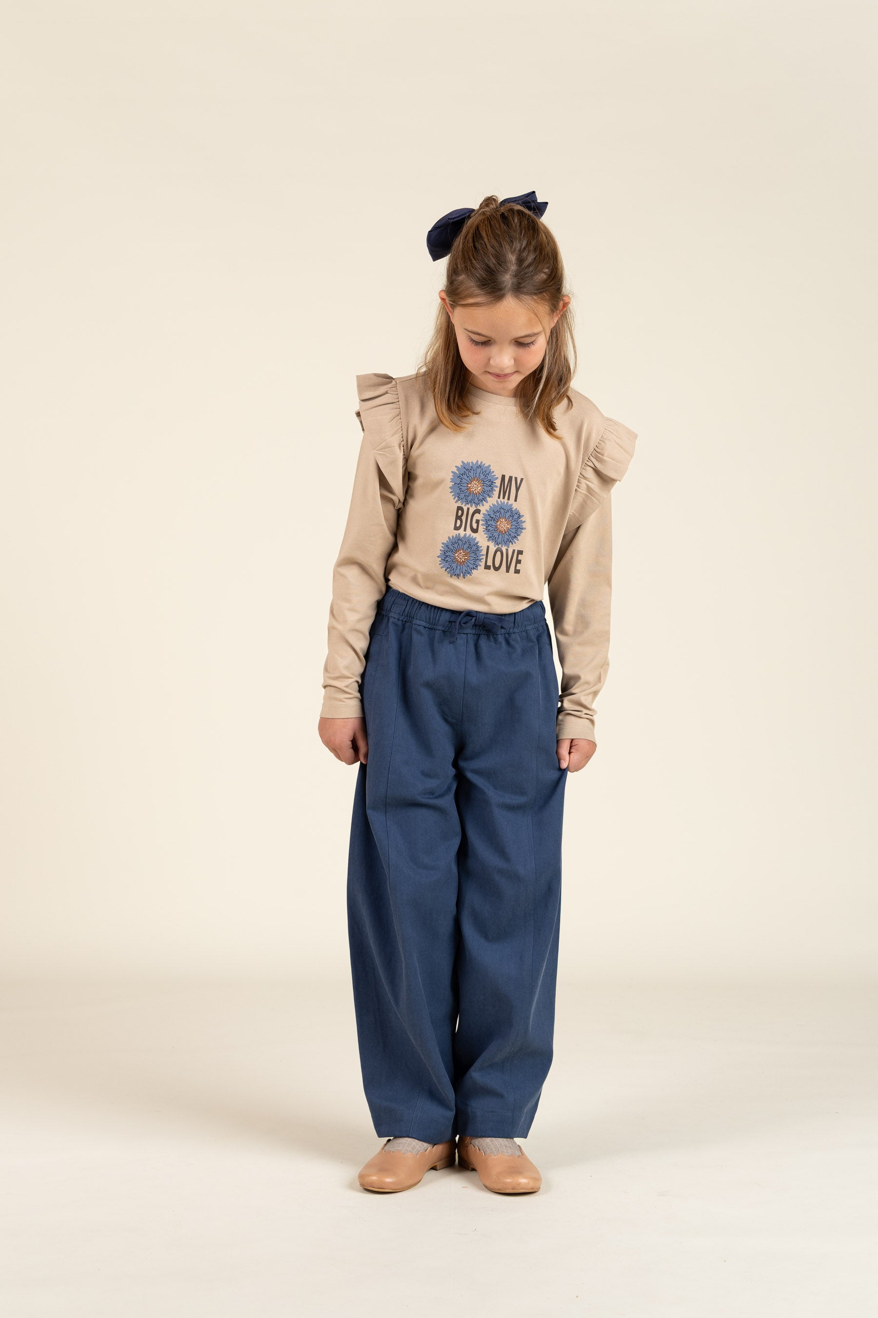 Barrel-leg Tencel Trousers - Tween - Dusty Cobalt | 100134 Asta