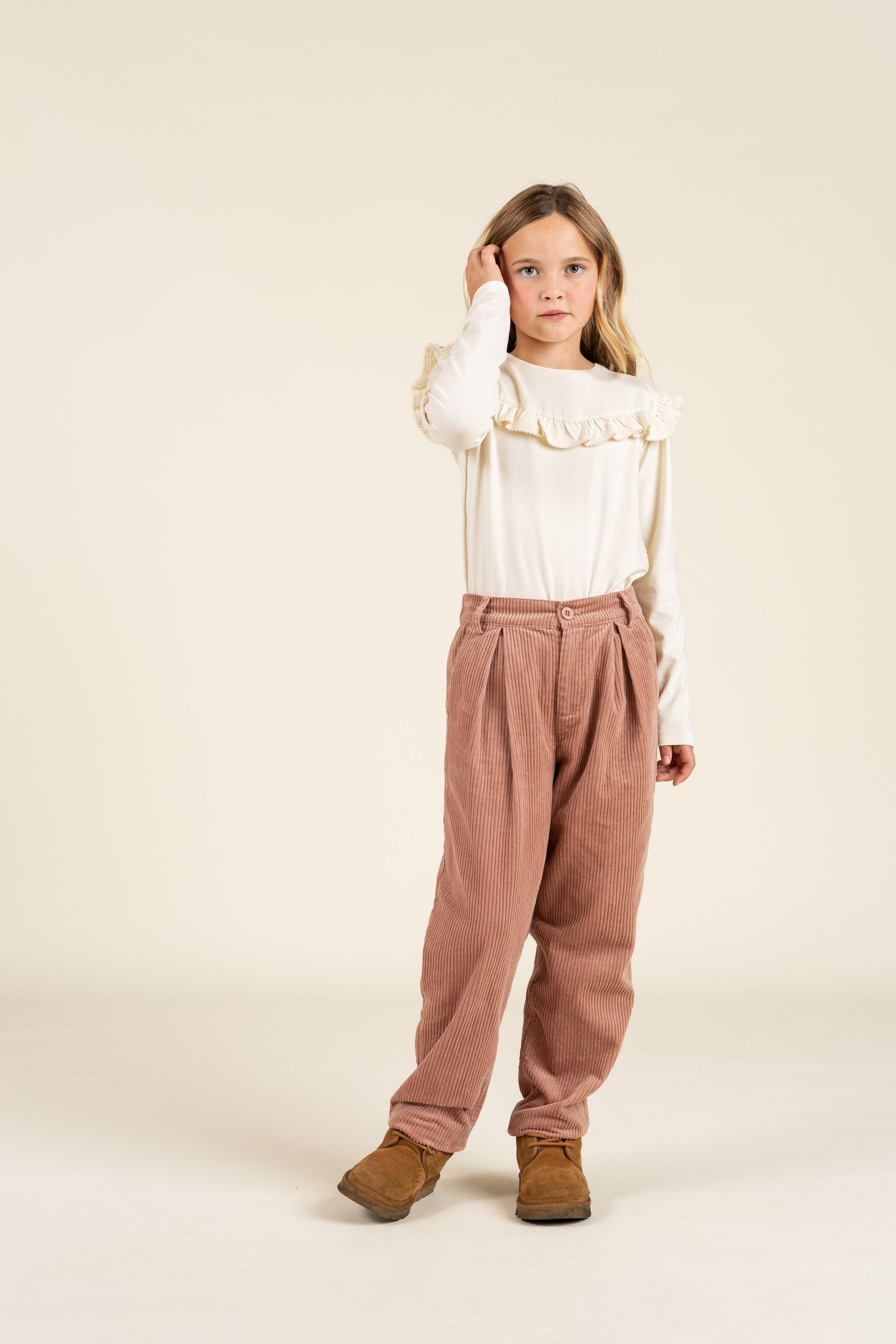 Frill Jersey Blouse - Tween - Off White | 100863 Talia