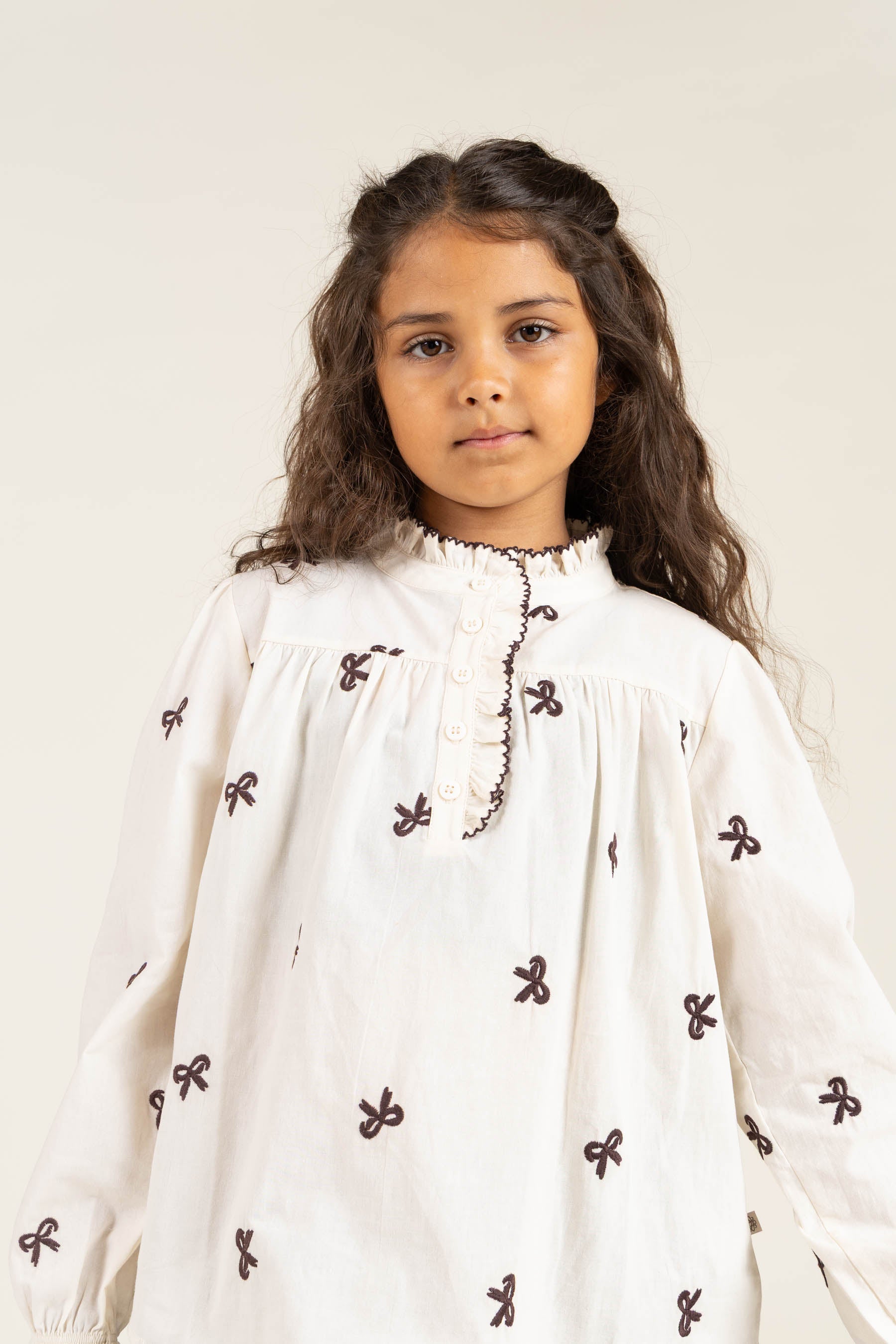 Poplin Blouse with Embroidery - Tween - Off White | 100674 Adison