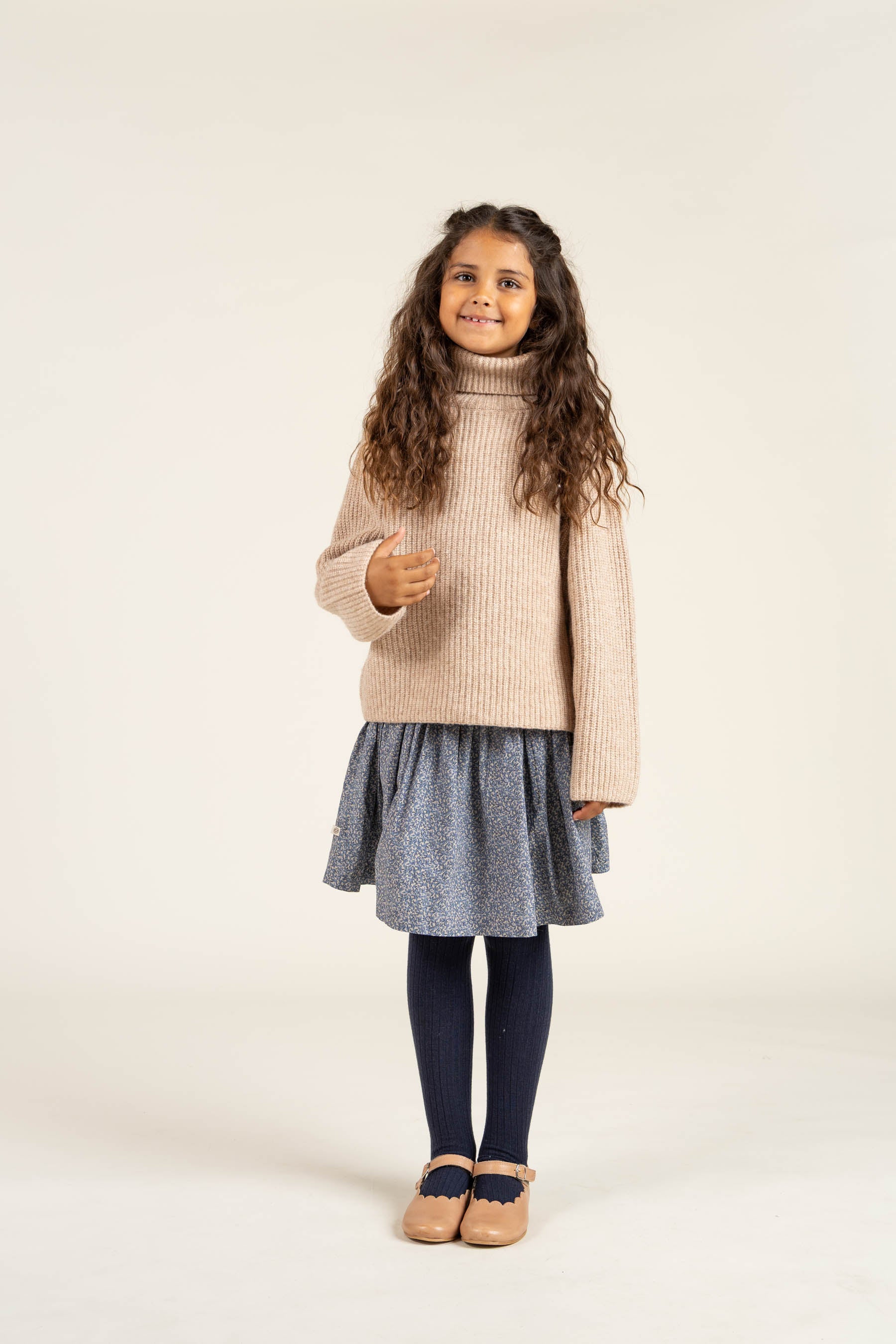 Printed Cotton Poplin Skirt - Tween - Blue | 100795 Allie