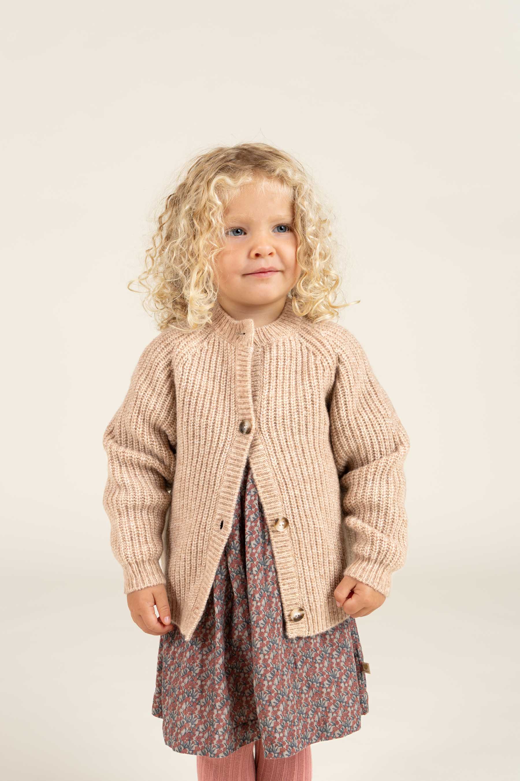 Printed Double Gauze Dress - Kids - Rose / Green | 100728 Maggie
