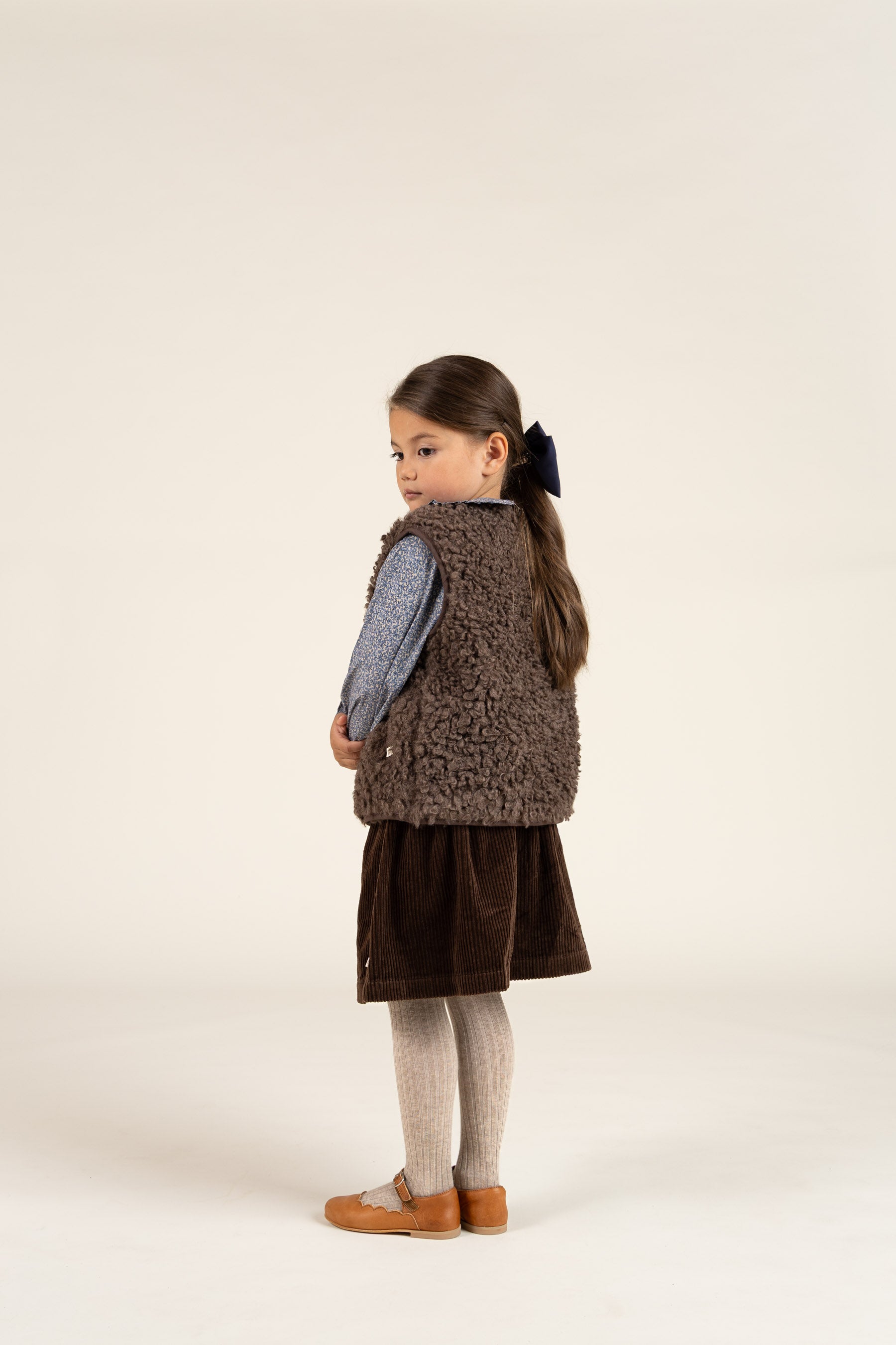 Bold Corduroy Skirt - Kids - Chocolate | 100624 Margot