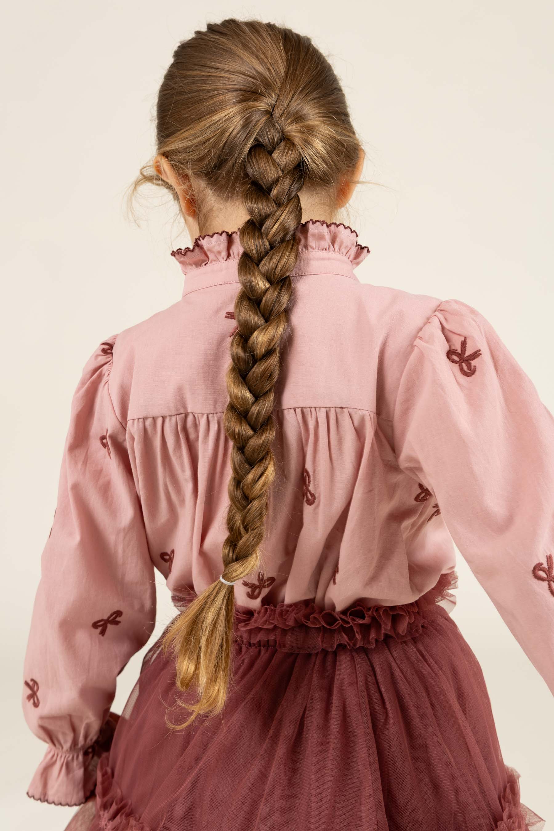 Poplin Blouse with Embroidery - Kids - Rose | 100677 Adison